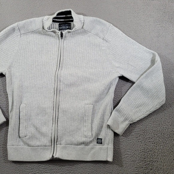 Angelo Litrico Sweater Mens Large Gray Full Zip Mock Neck Crafted Goods Dadcore - Picture 5 of 11